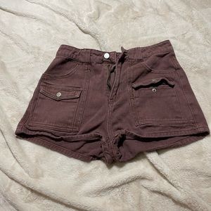Brown jean shorts